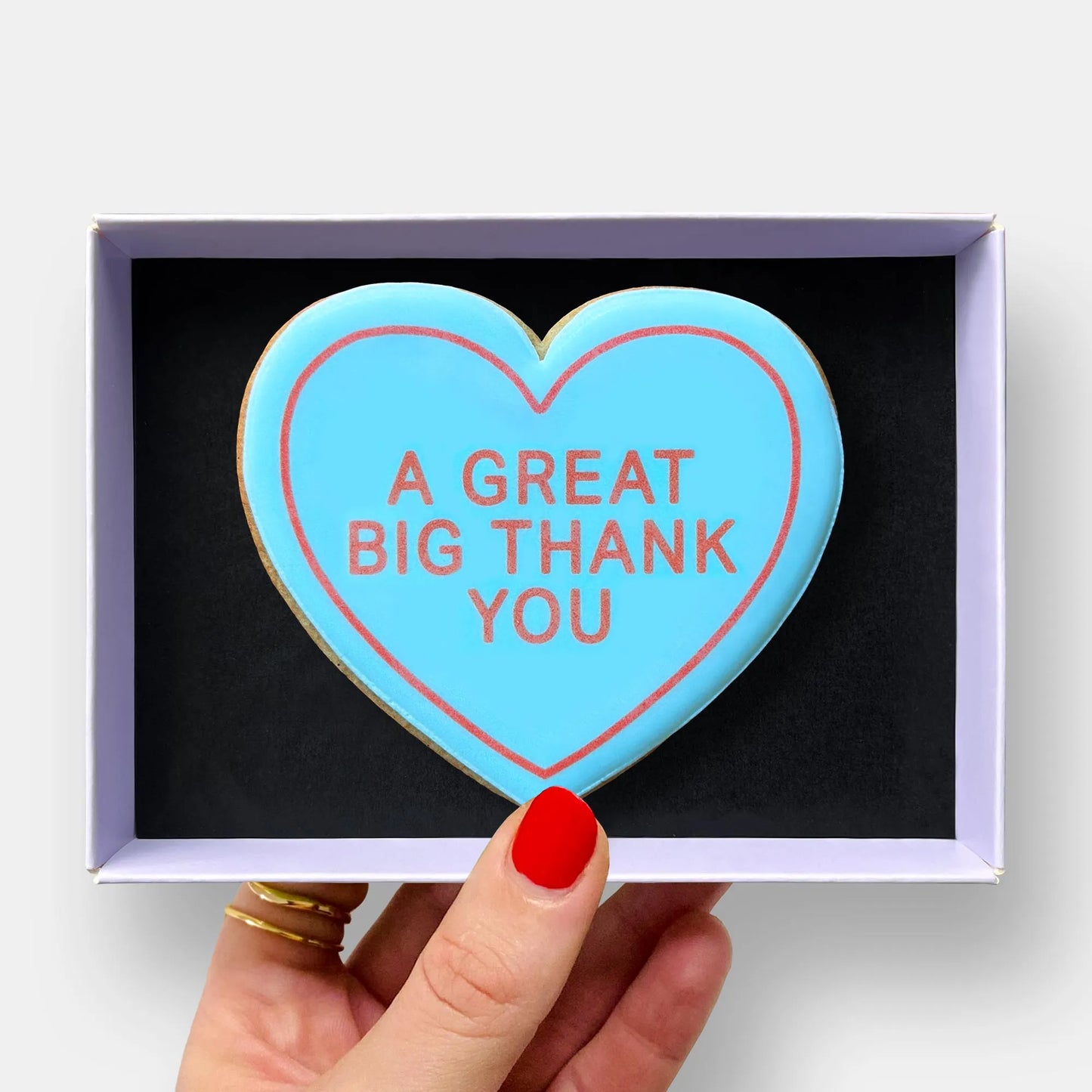 Big Thank You Heart Letterbox Printed Iced Cookie