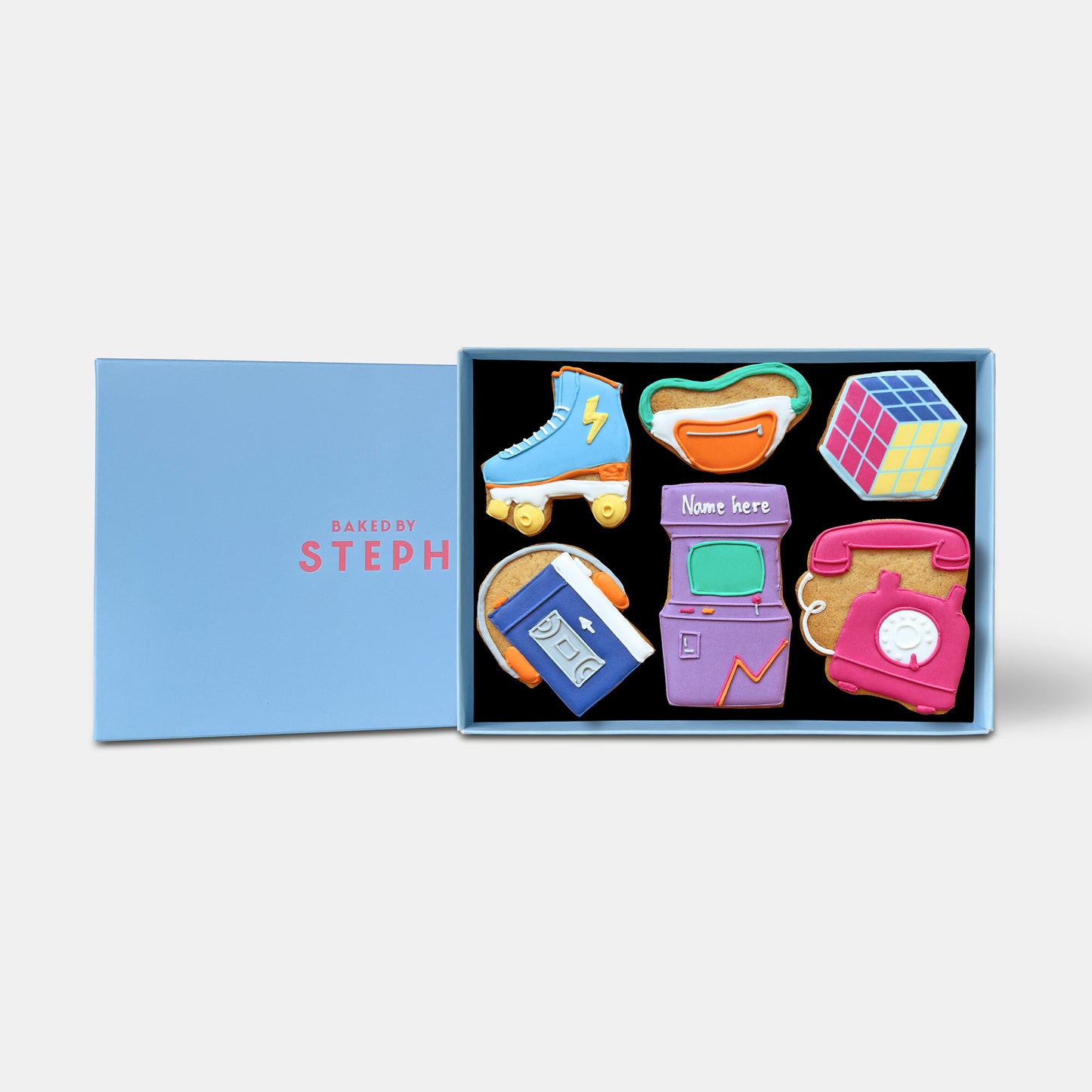 Personalised 80s Baby Birthday Letterbox Iced Cookies