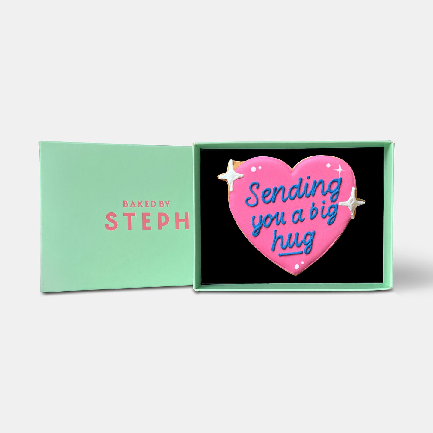Big Hug Pink Heart Thinking Of You Letterbox Iced Cookie