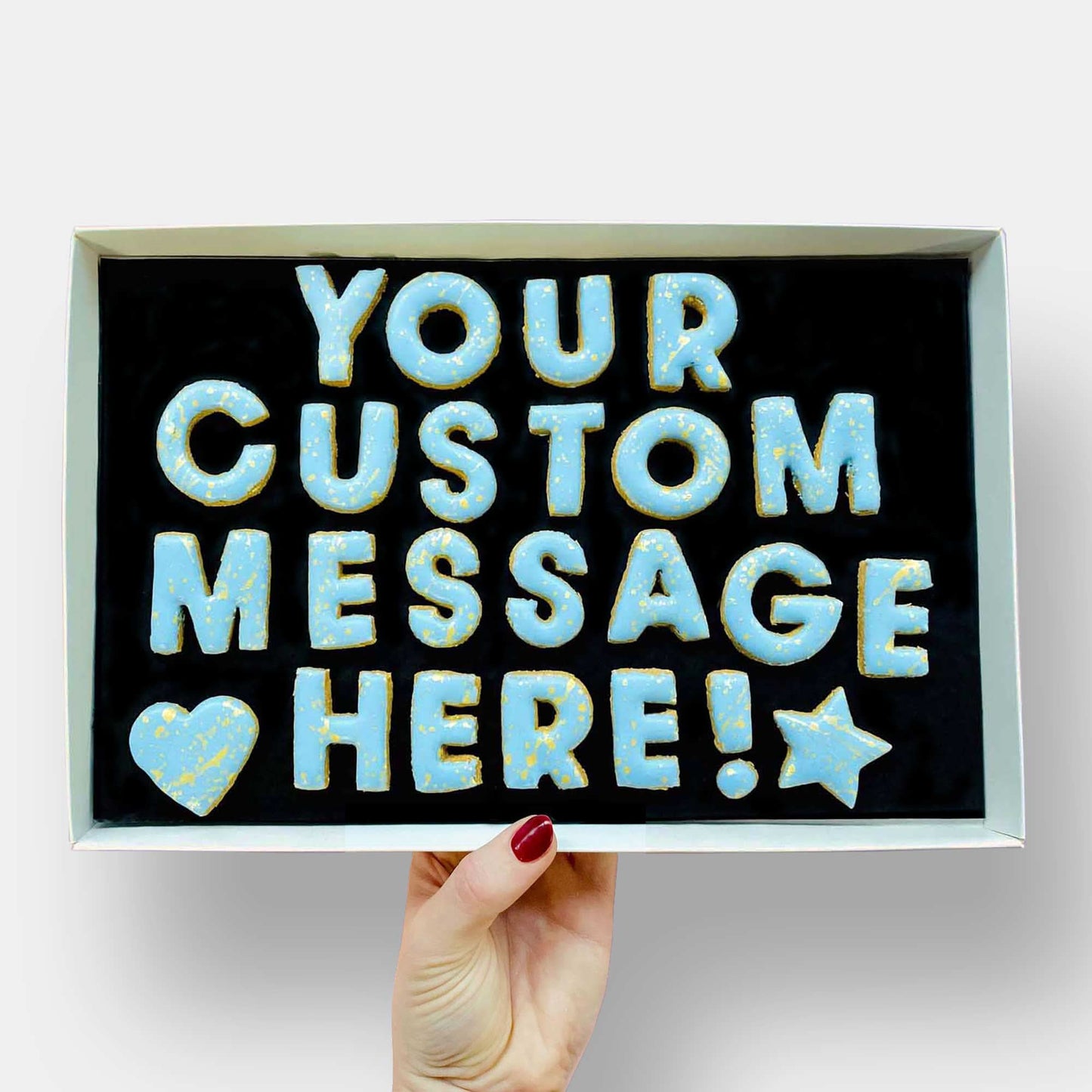 Vegan Personalised Custom Cookie Message Box