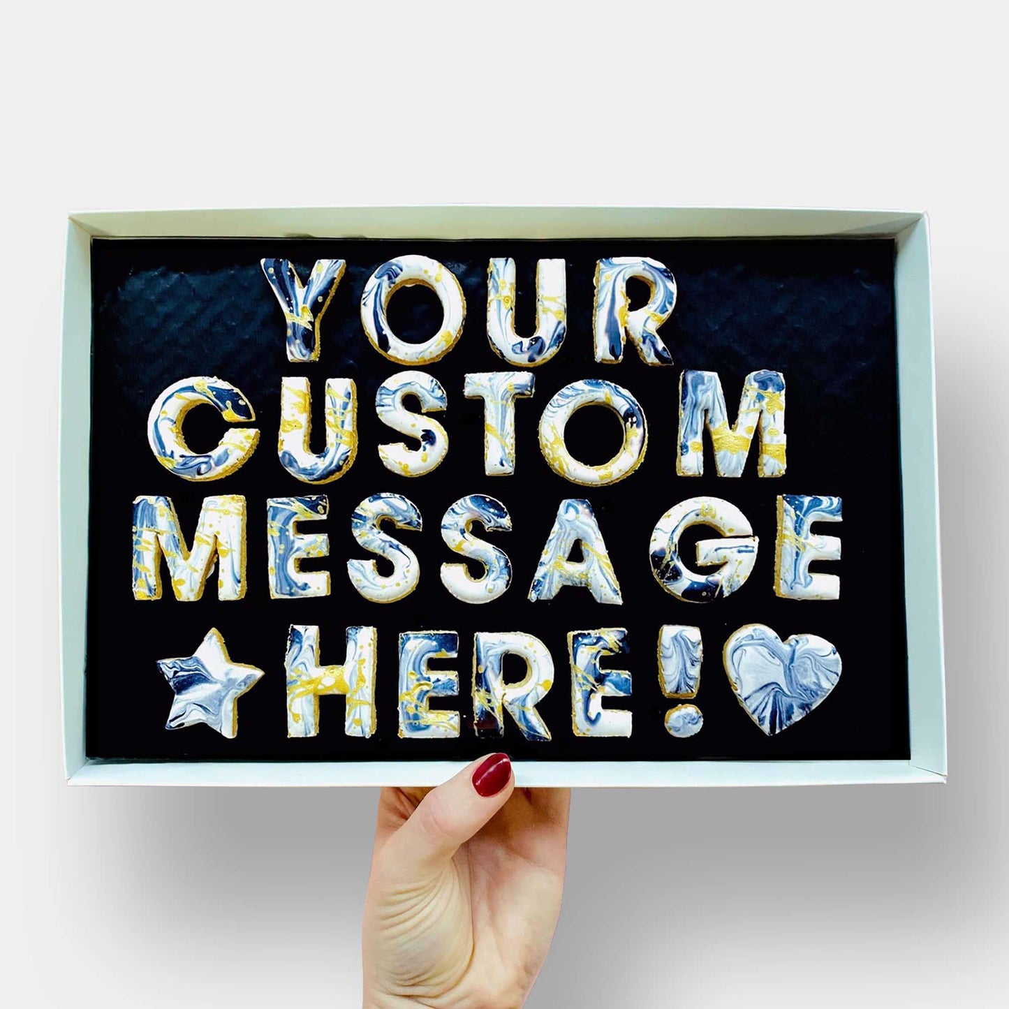 Vegan Personalised Custom Cookie Message Box