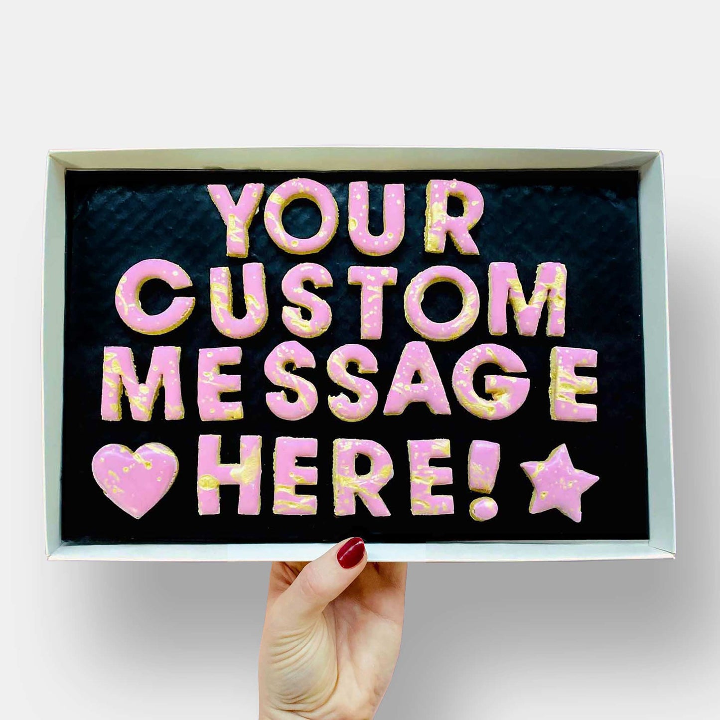 Vegan Personalised Custom Cookie Message Box