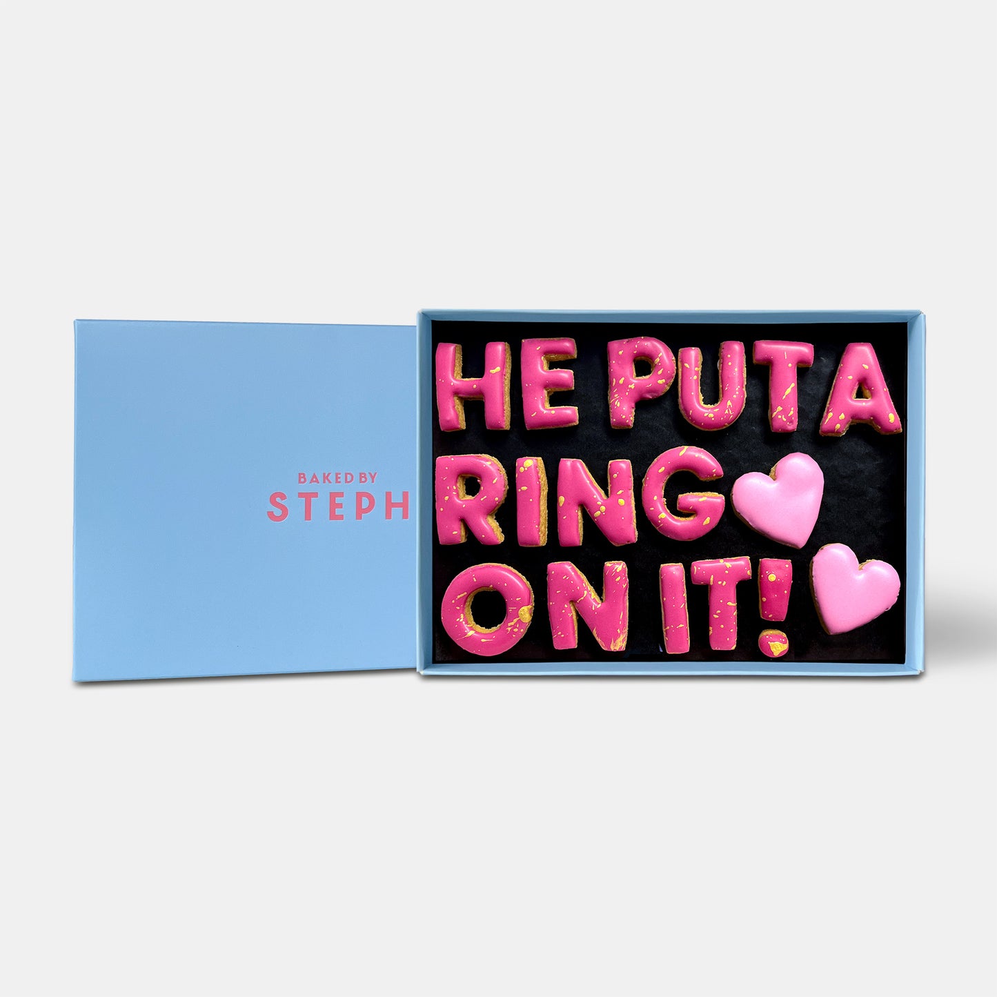 He Put A Ring On It! Engagement Letterbox Message Iced Cookies