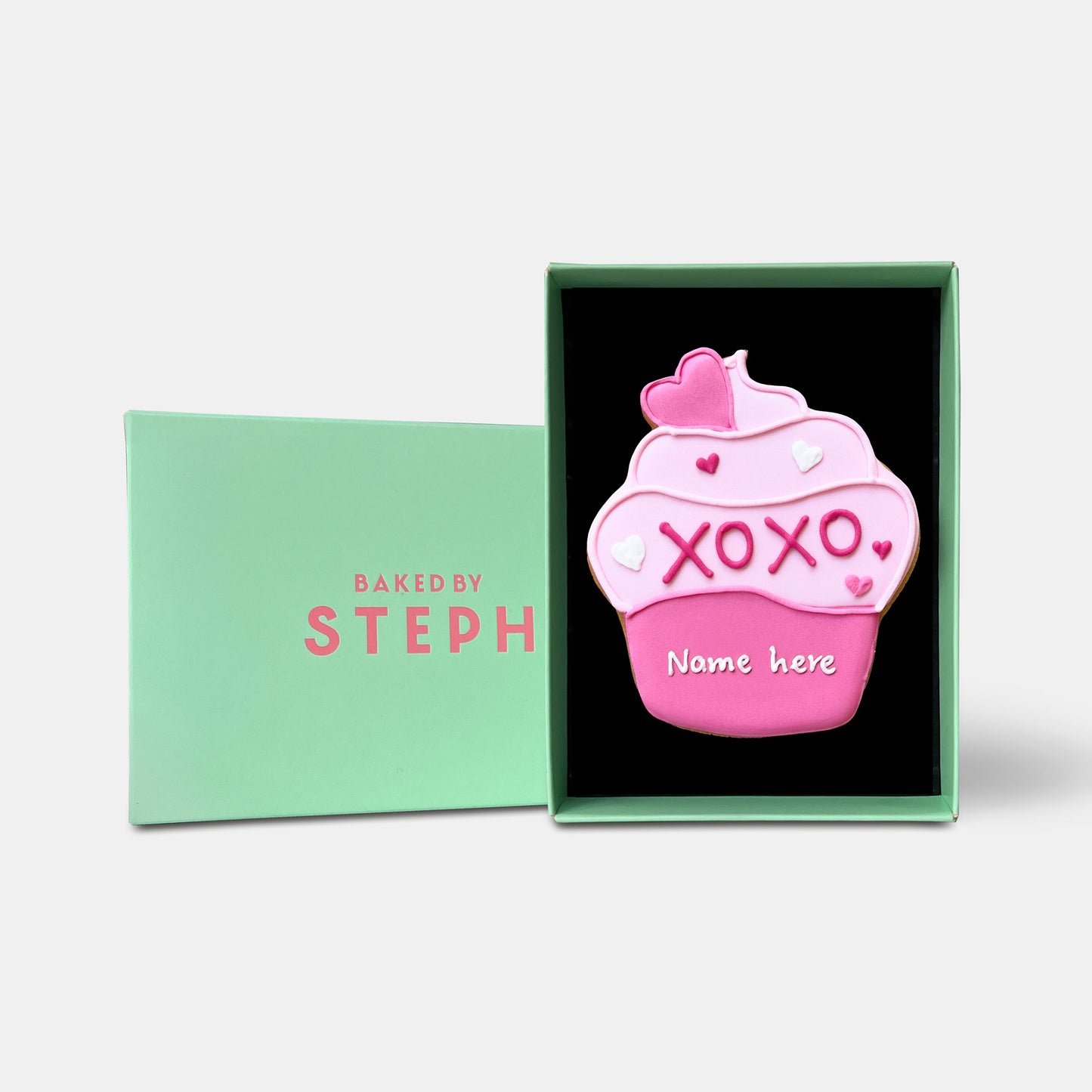 Personalised Love Cupcake Valentine's Letterbox Iced Cookie