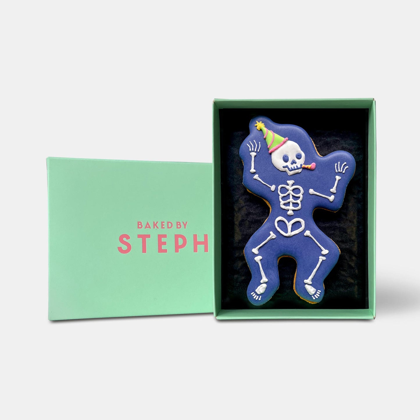 Party Skeleton Letterbox Cookie