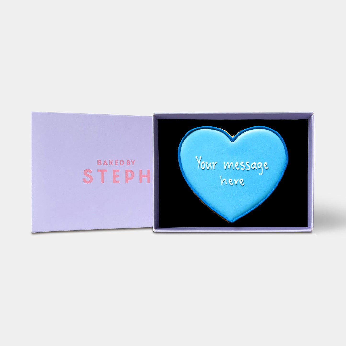 Personalised Blue Heart Letterbox Iced Cookie