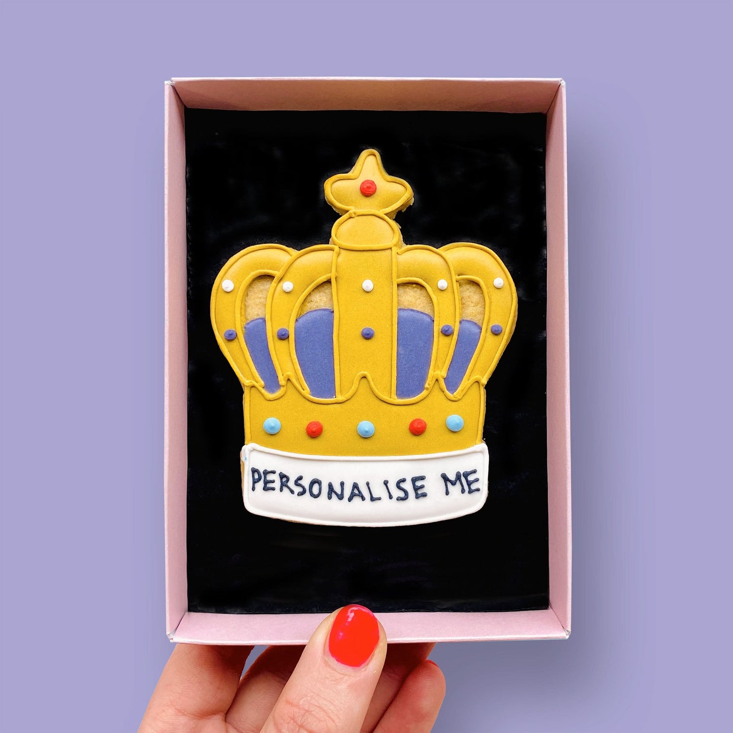 Personalised Crown Letterbox Cookie