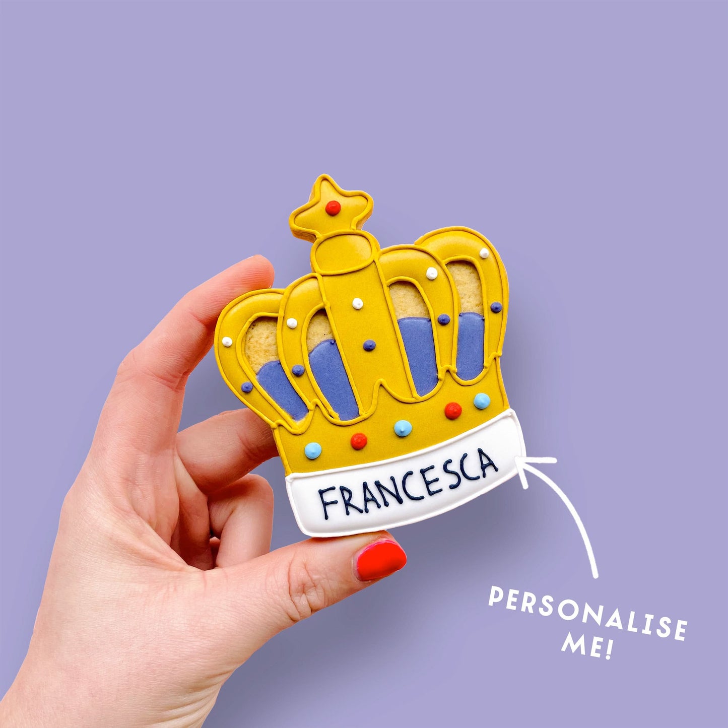 Personalised Crown Letterbox Cookie