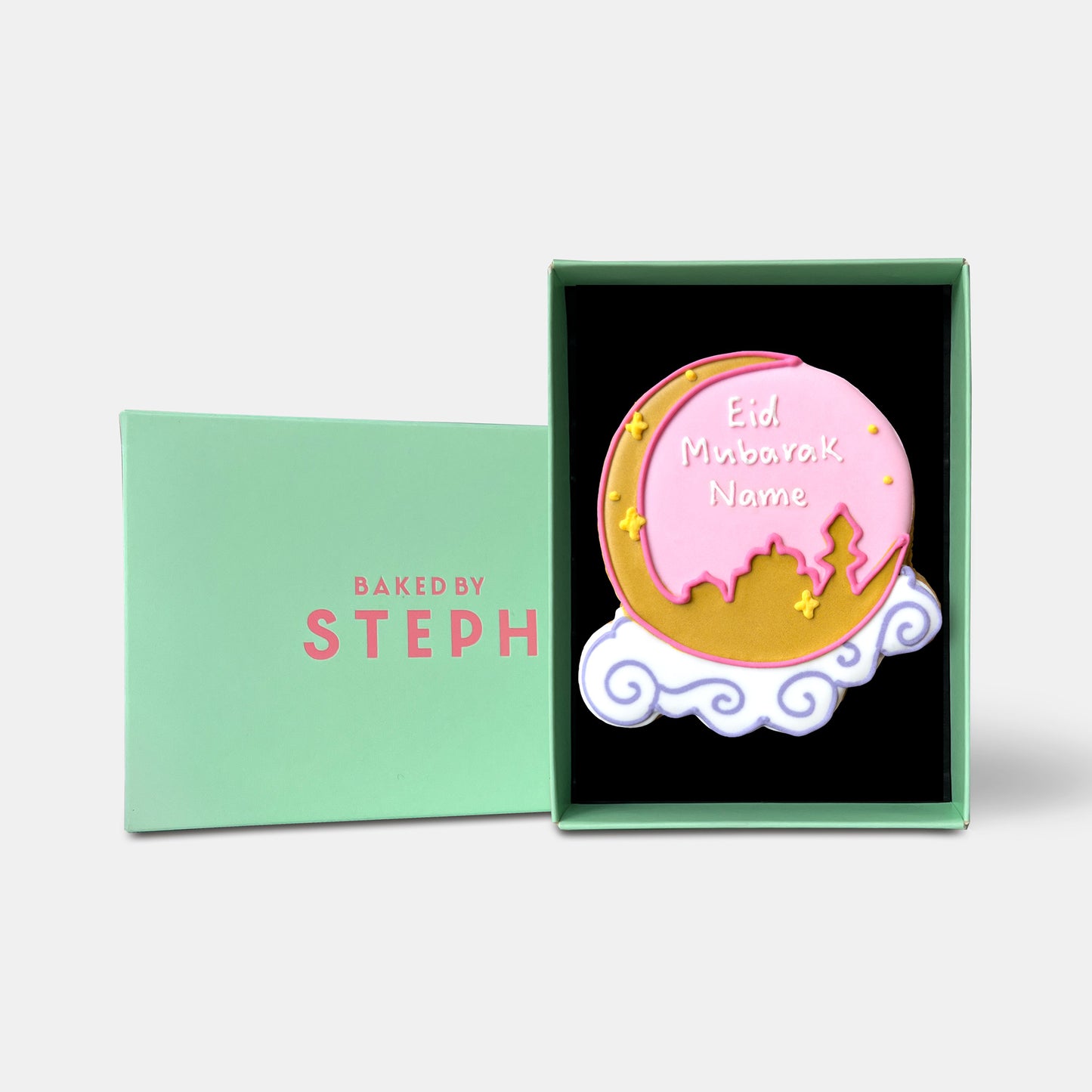 Personalised Eid Mubarak Single Letterbox Iced Cookie