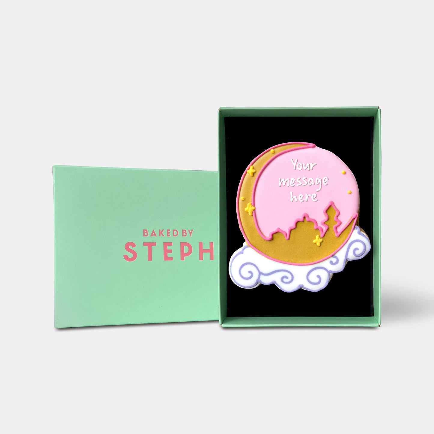 Personalised Eid Mubarak Single Letterbox Iced Cookie