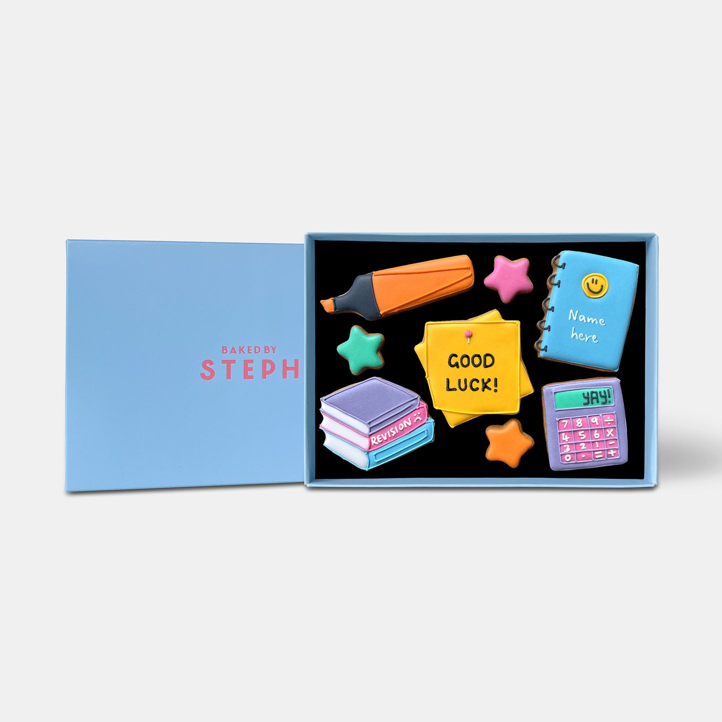 Personalised Exam Superstar Good Luck Letterbox Iced Cookies