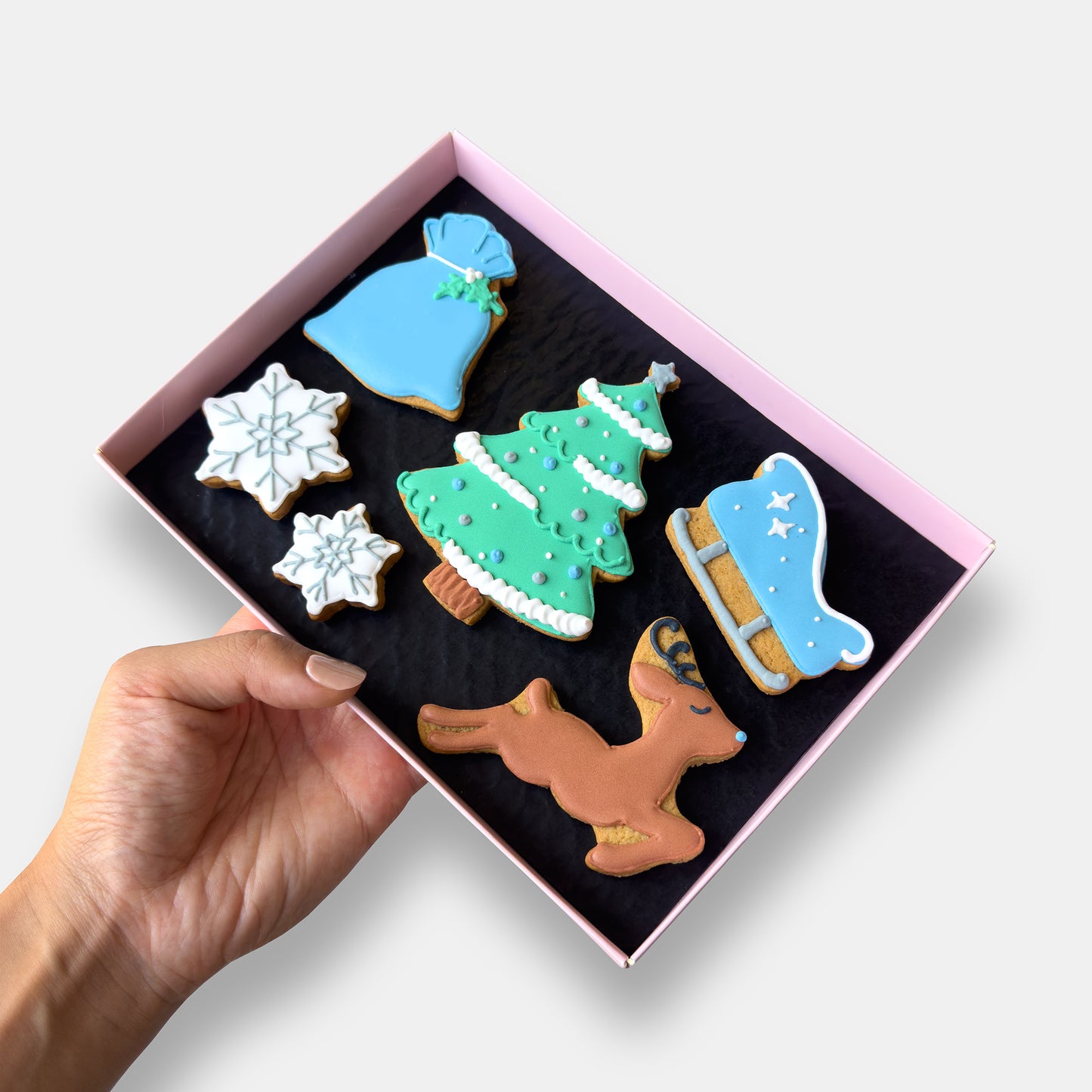 Personalised Festive Night Christmas Letterbox Iced Cookies