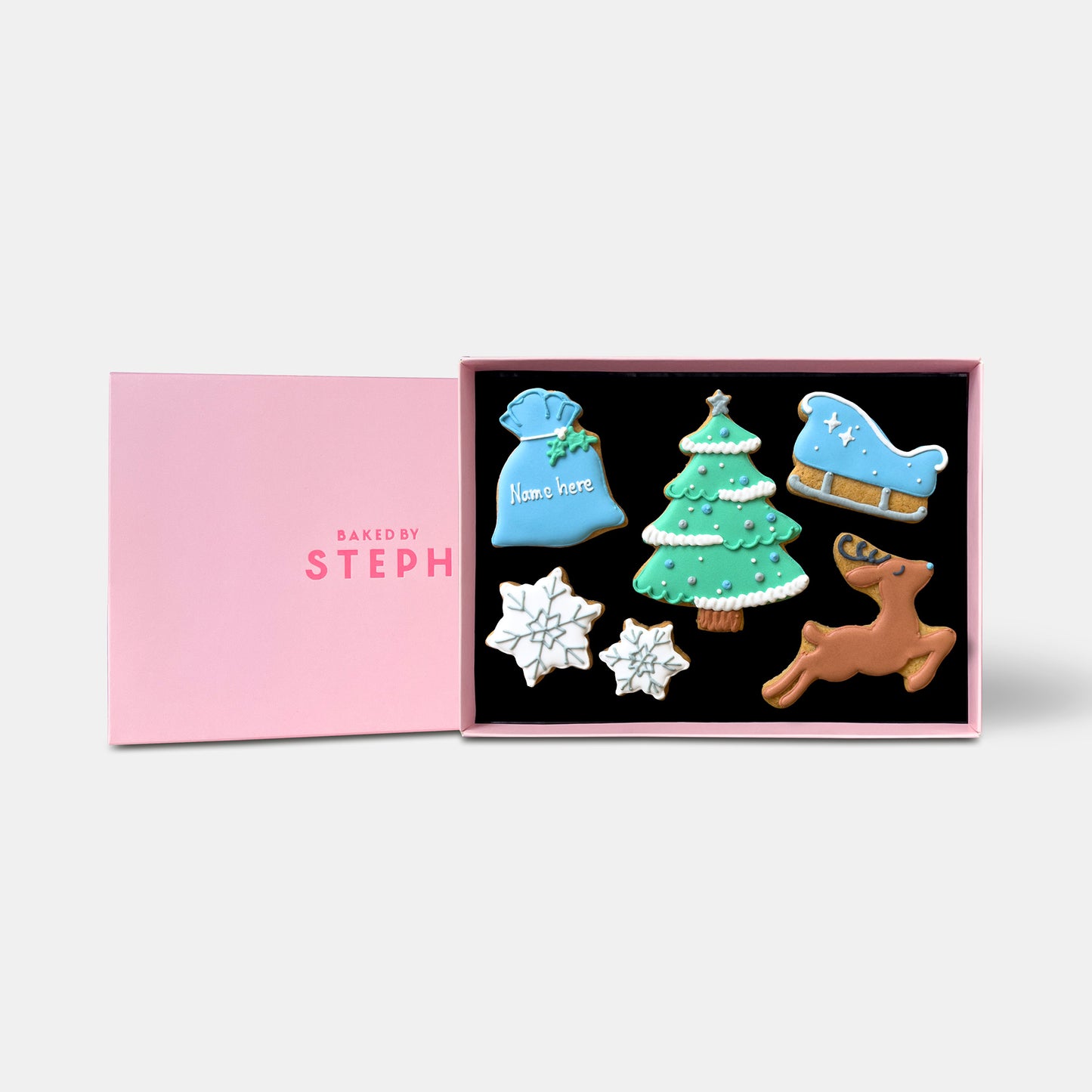 Personalised Festive Night Christmas Letterbox Iced Cookies