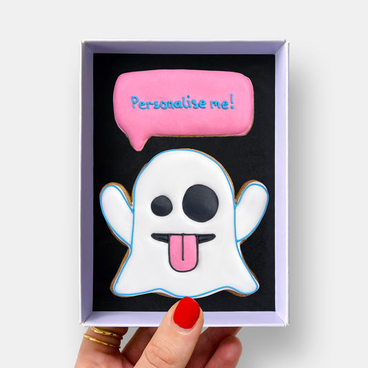 Personalised Ghosted Halloween Letterbox Iced Cookies
