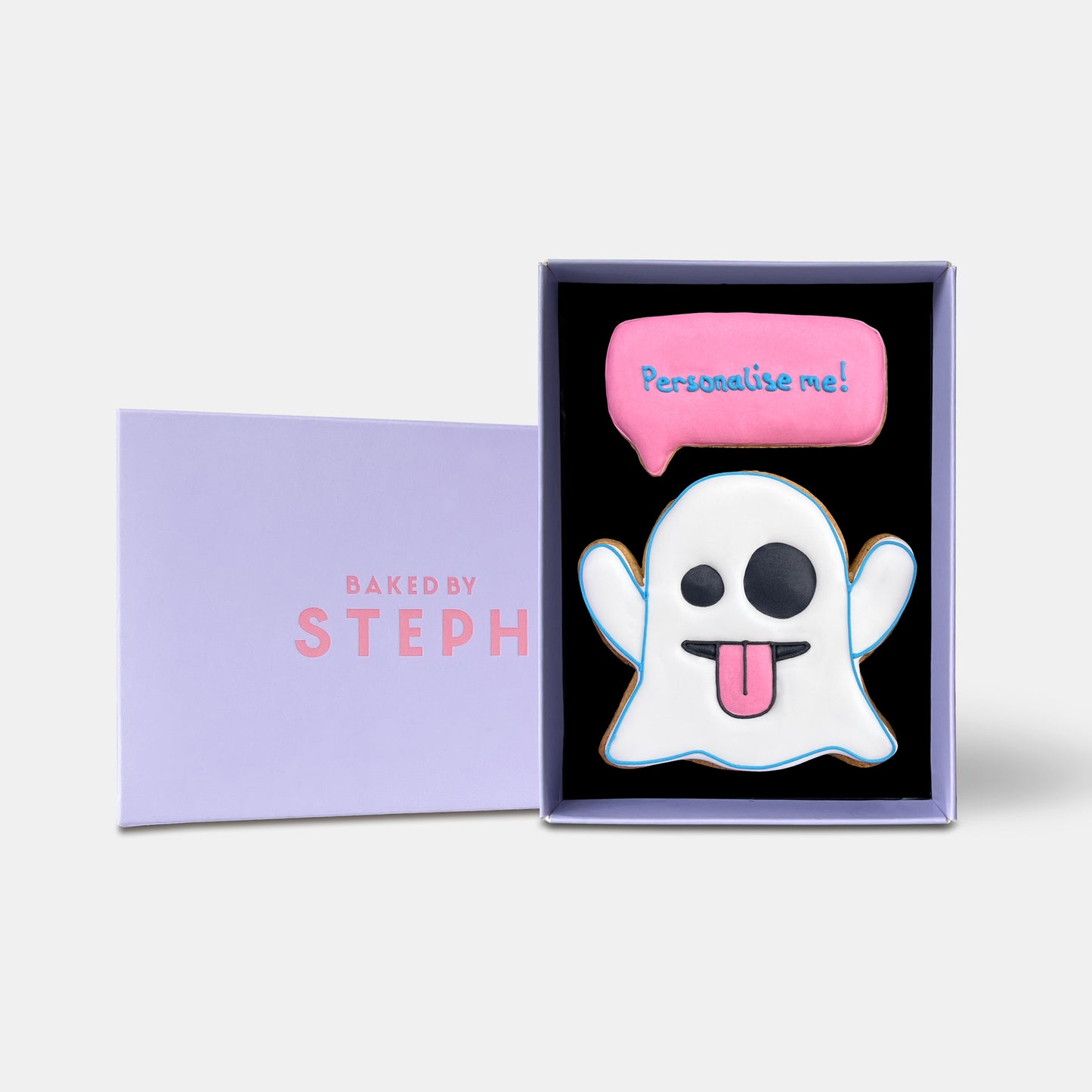 Vegan Personalised Ghosted Halloween Letterbox Iced Cookies