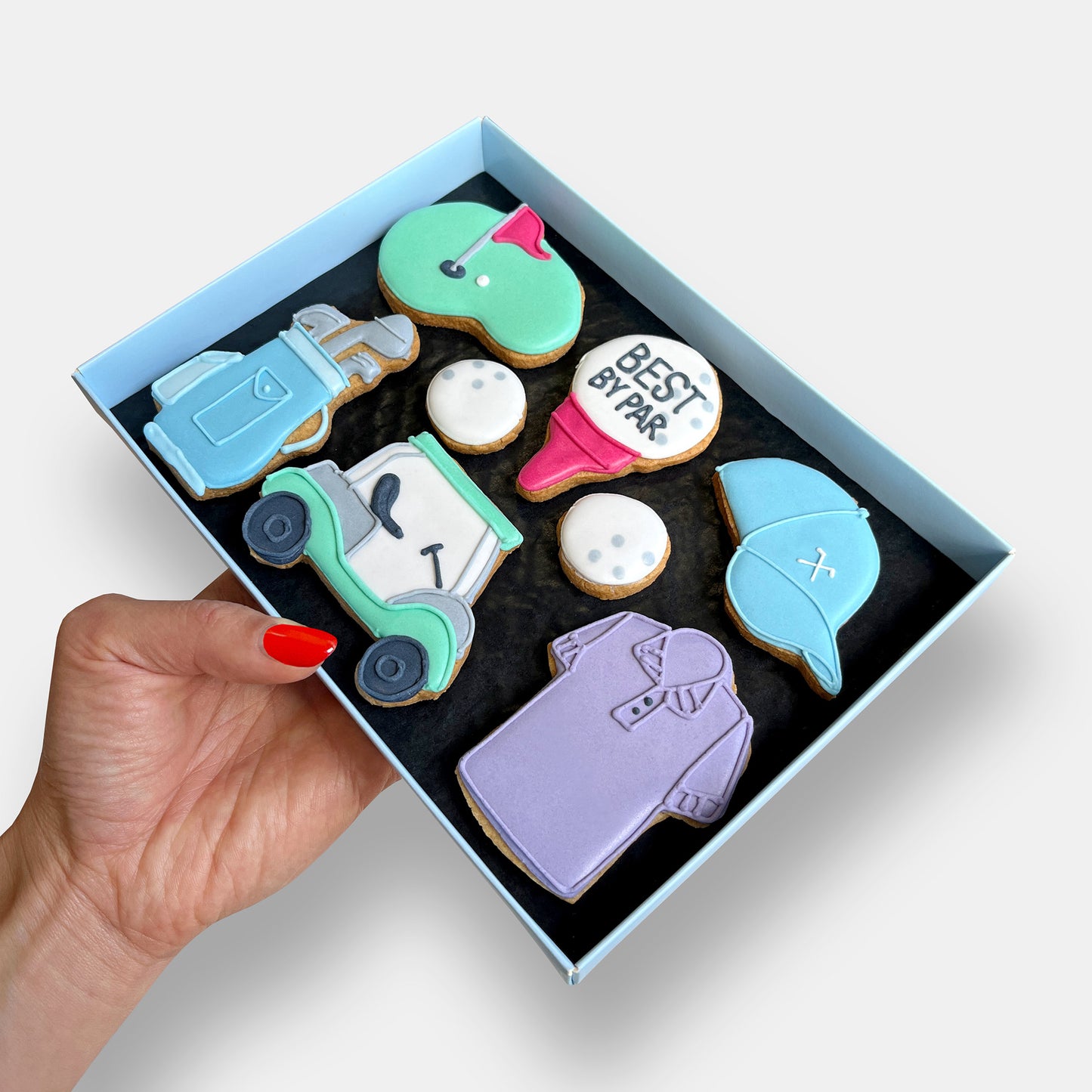 Personalised Golf Birthday Letterbox Iced Cookies