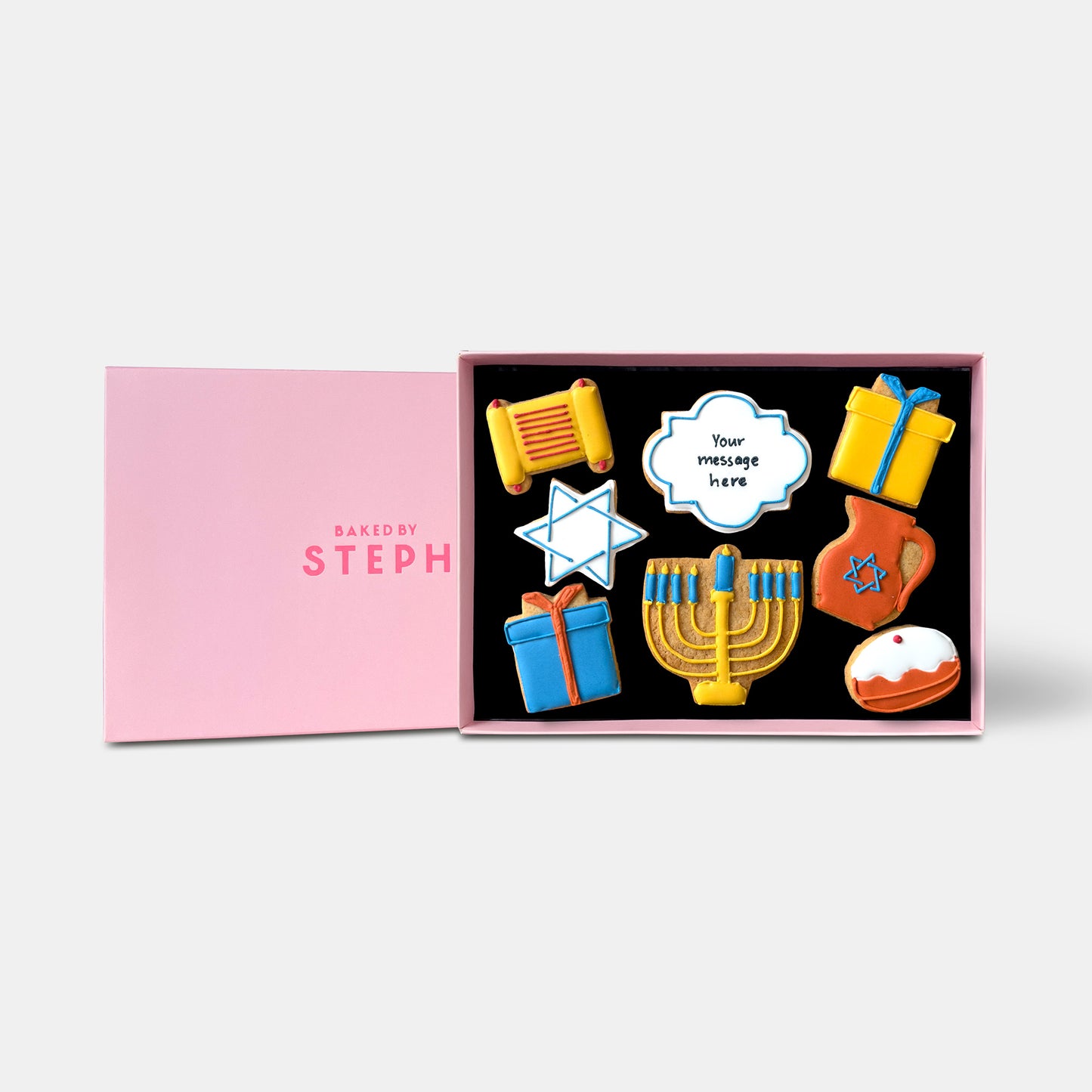 Personalised Hanukkah Letterbox Iced Cookies