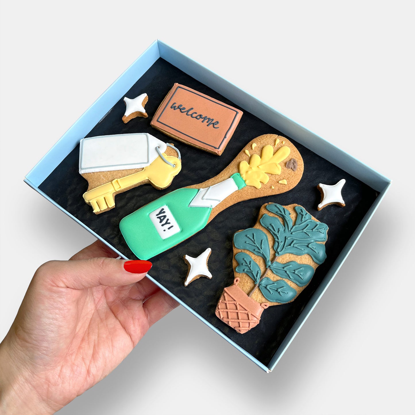 Personalised New Home Letterbox Iced Cookies