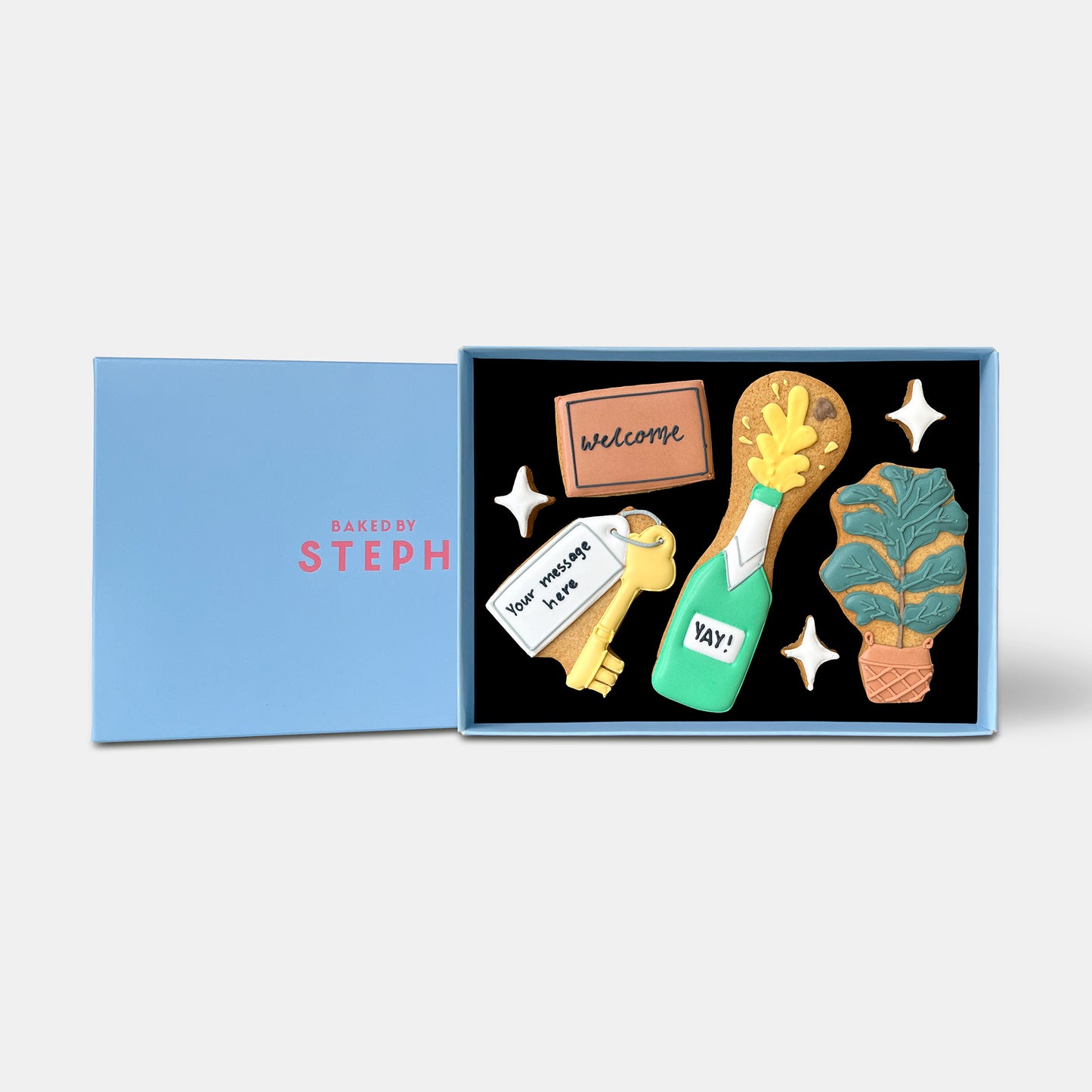 Personalised New Home Letterbox Iced Cookies