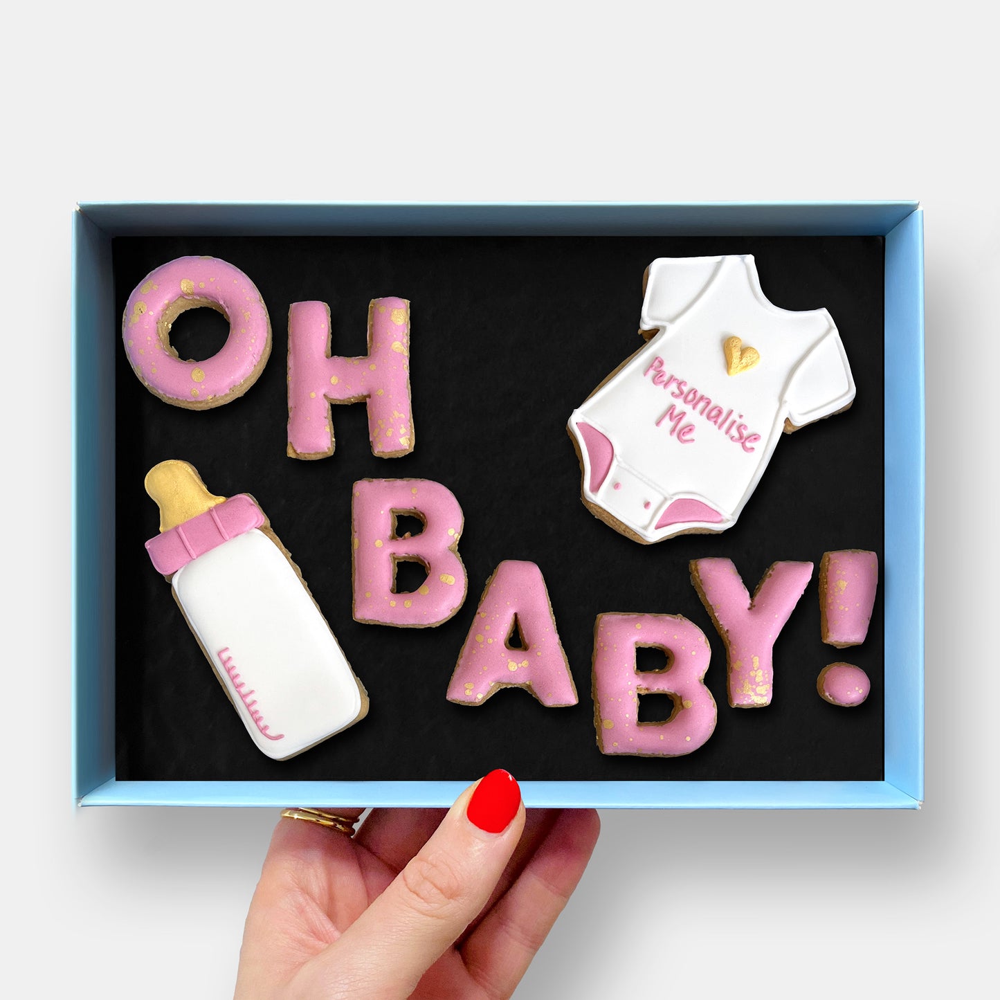 Personalised Oh Baby! - New Baby Letterbox Iced Cookies