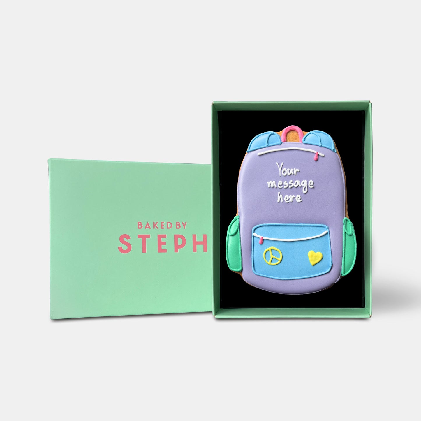 Personalised Back To School Backpack Letterbox Iced Cookie