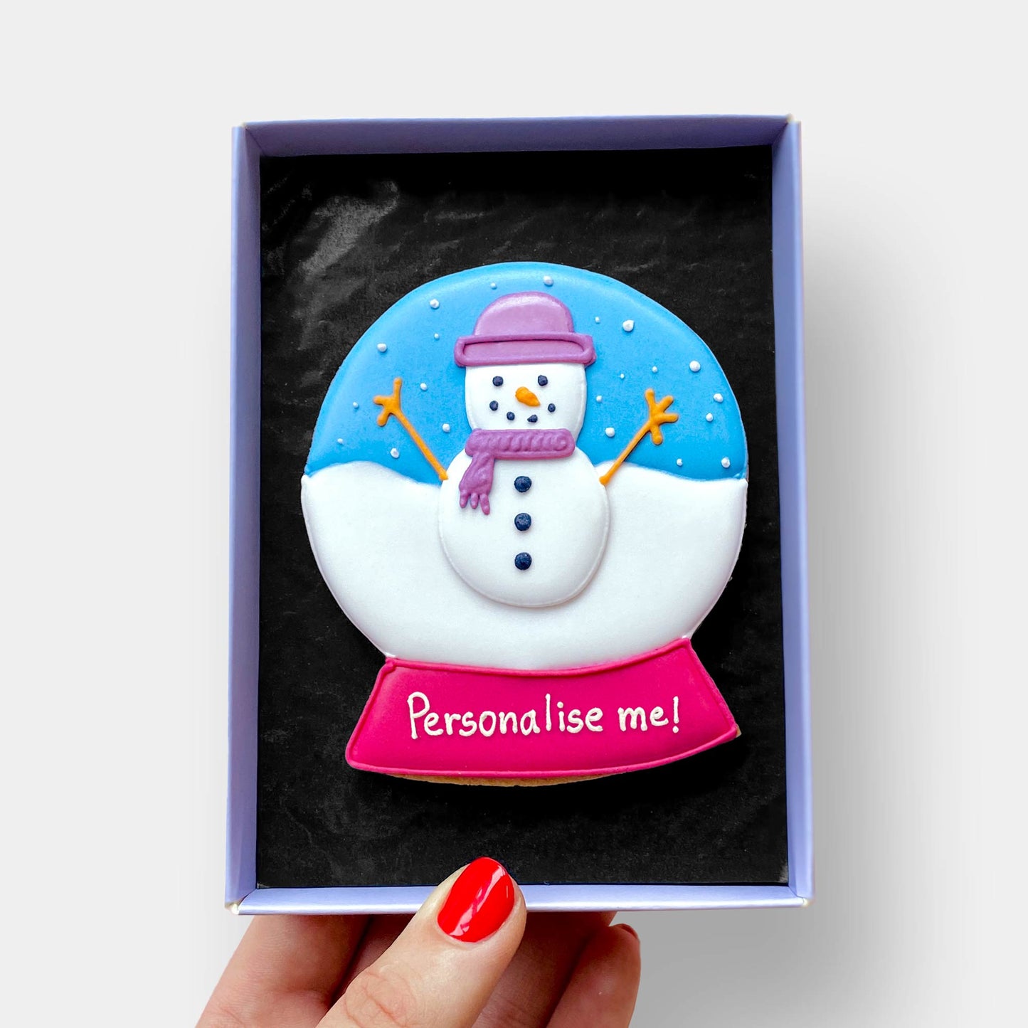 Personalised Snowglobe Letterbox Cookie