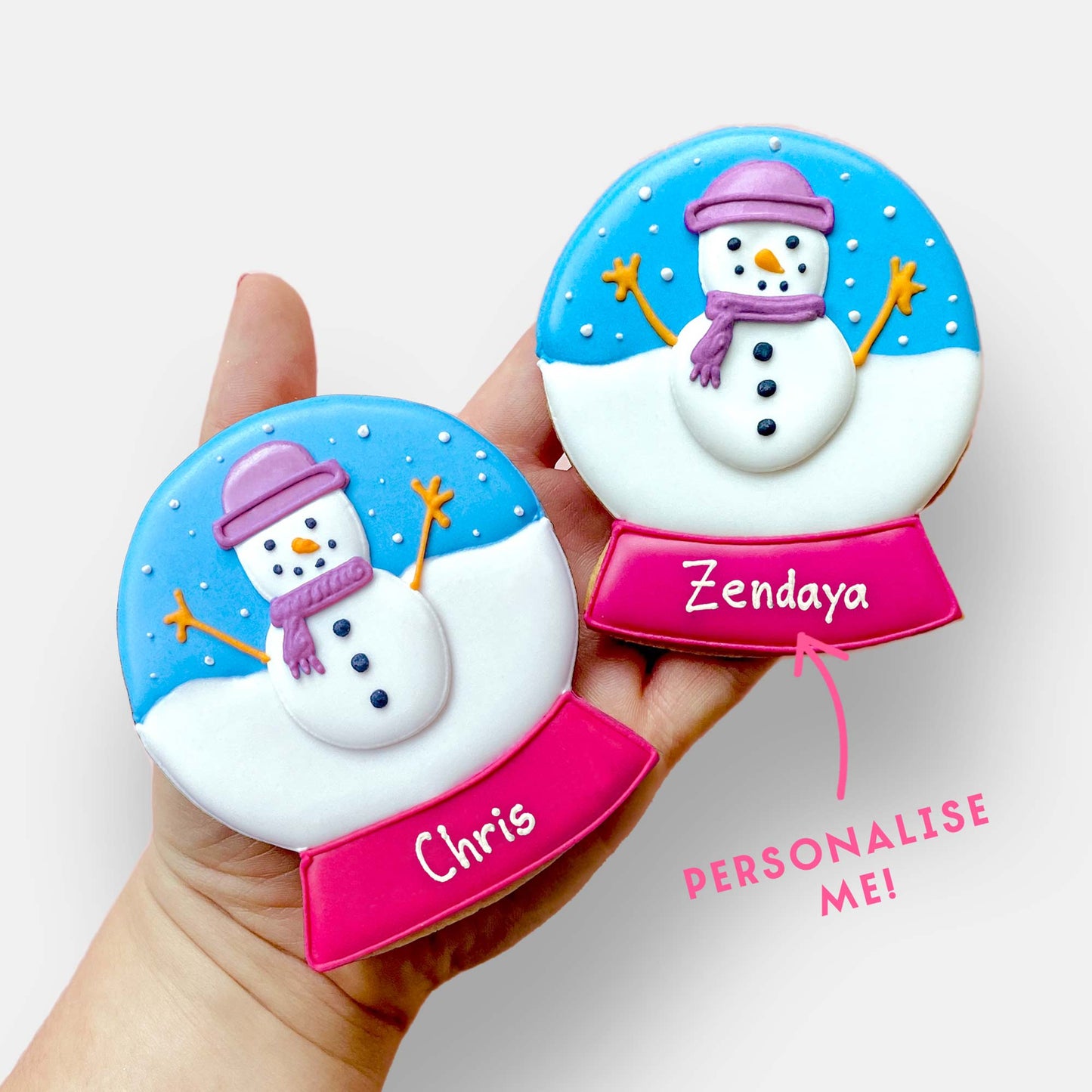 Personalised Snowglobe Letterbox Cookie