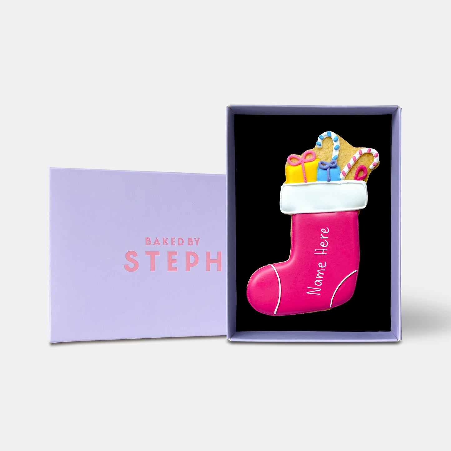 Personalised Christmas Stocking Letterbox Iced Cookie