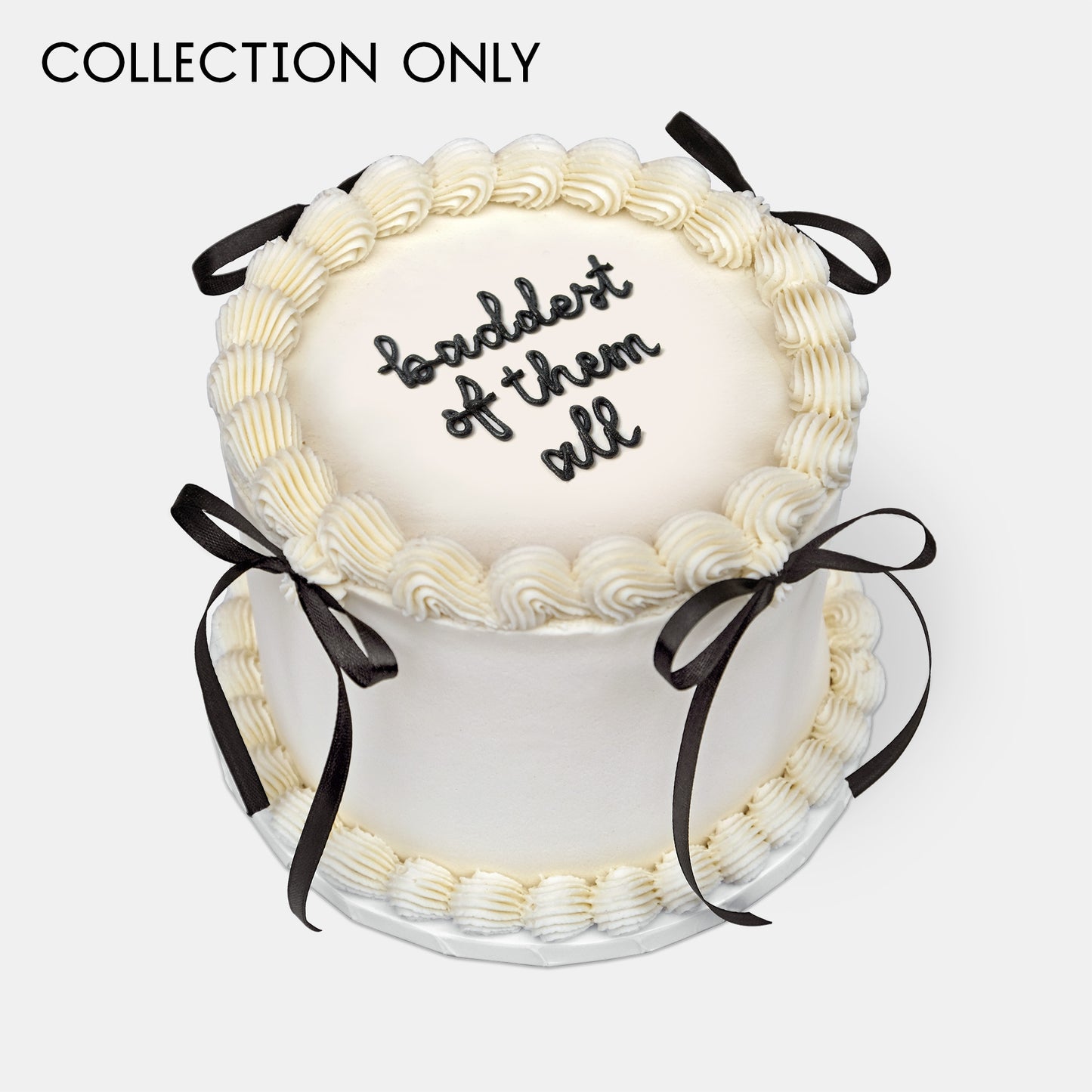 Personalised Black Ribbon Cake