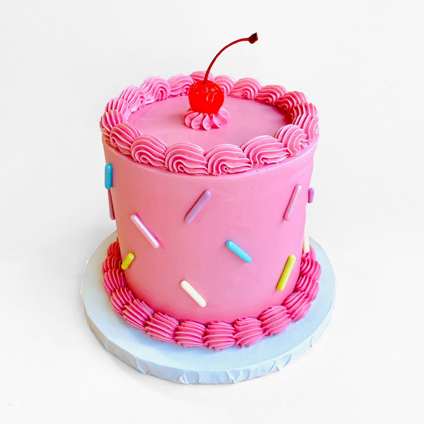 Pink Cherry Sprinkle Cake