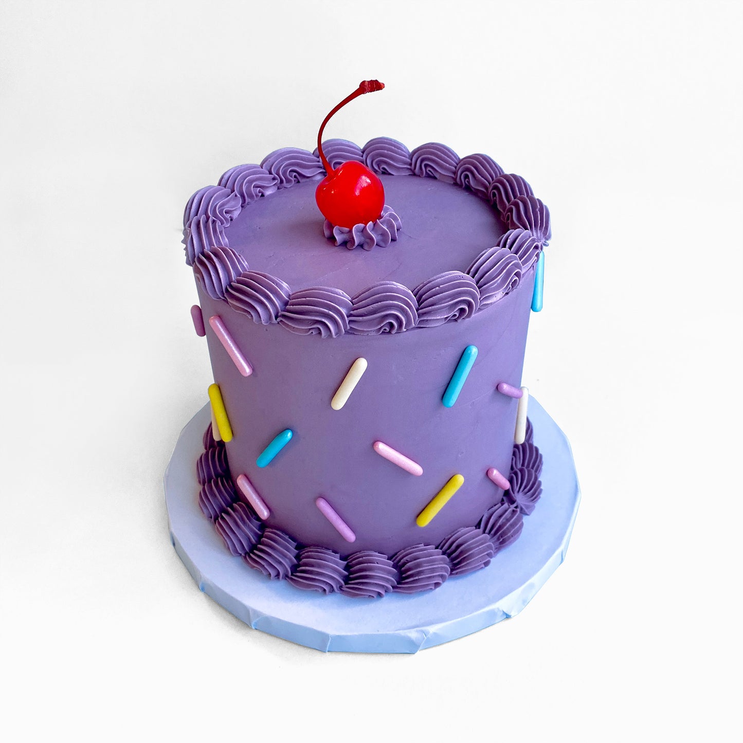 Purple Cherry Sprinkle Cake