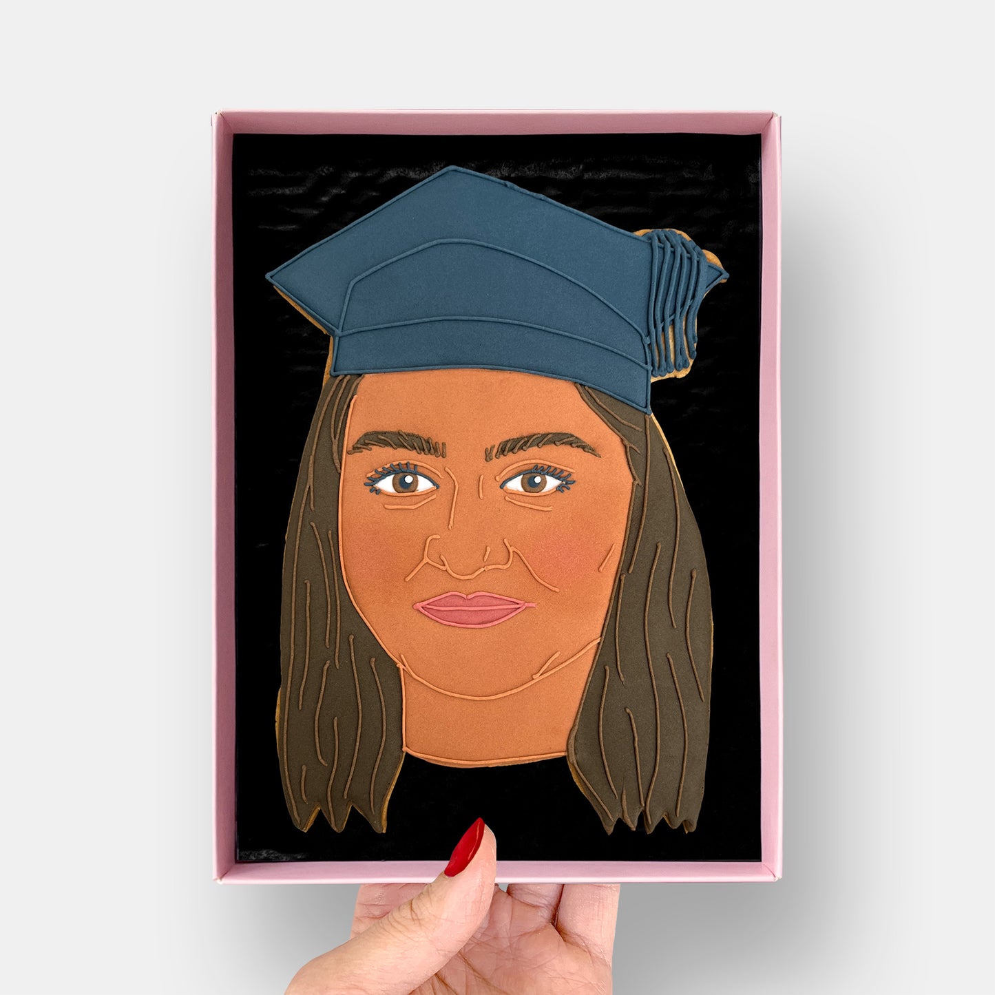 Custom Graduation Face Letterbox Iced Cookie