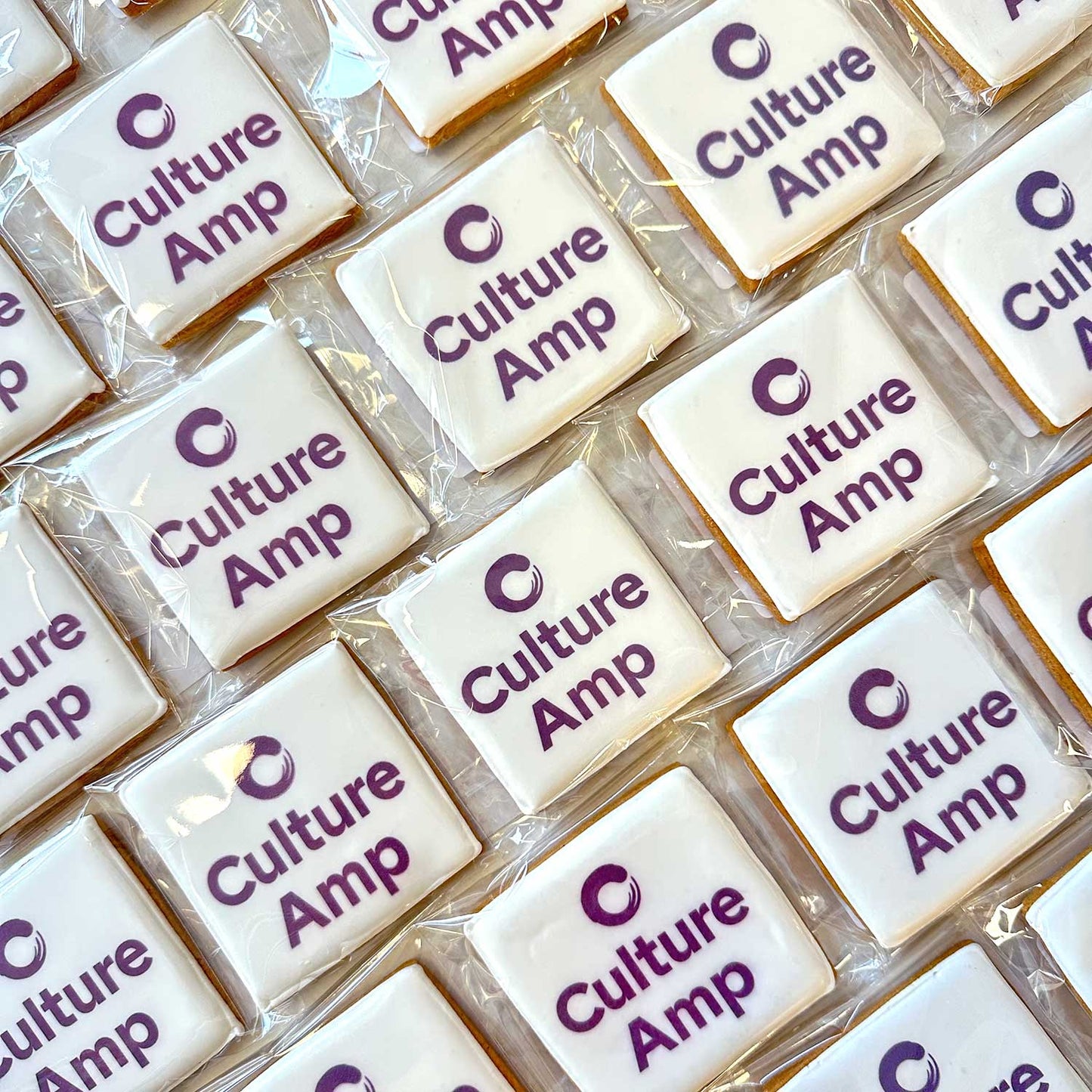 Custom Square Printed Branded Logo Iced Cookies