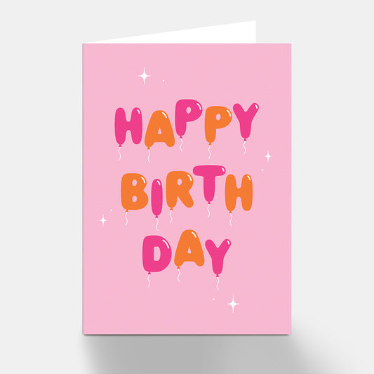 Happy Birthday Balloons Greeting Card