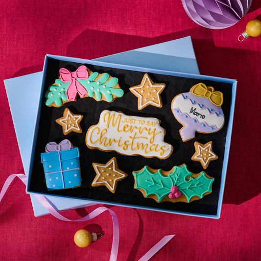 Personalised Just To Say Merry Christmas Letterbox Iced Cookies