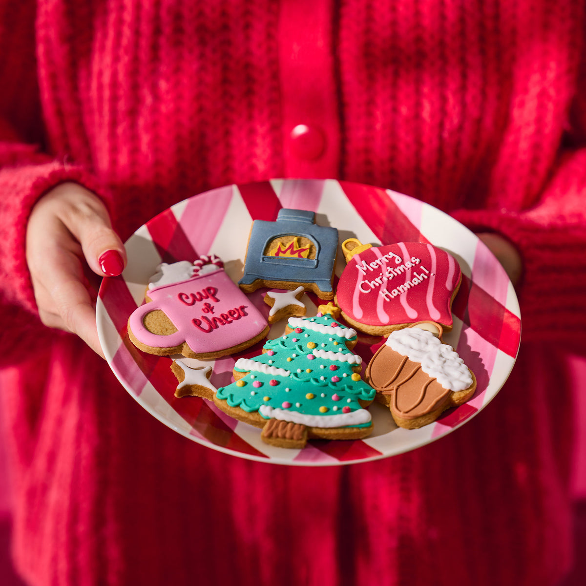 Personalised Cosy Christmas Letterbox Iced Cookies