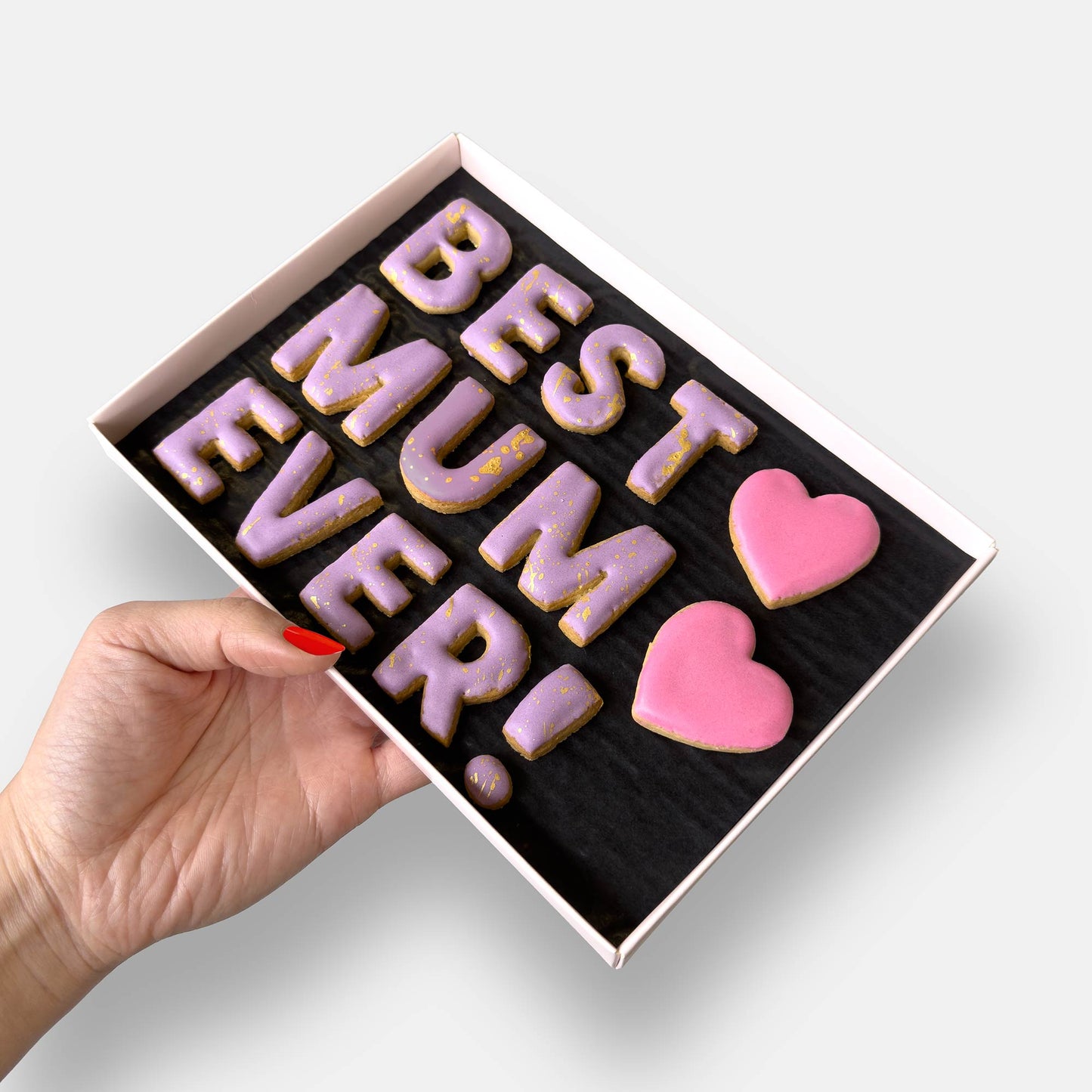 Vegan Best Mum Ever Mother's Day Letterbox Message Iced Cookies