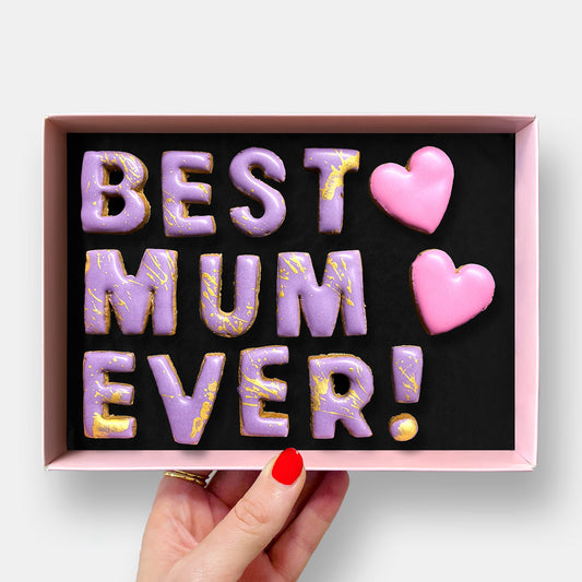 Best Mum Ever Mother's Day Letterbox Message Iced Cookies