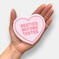 Besties Before Testes Love Heart Valentine's Letterbox Iced Cookie