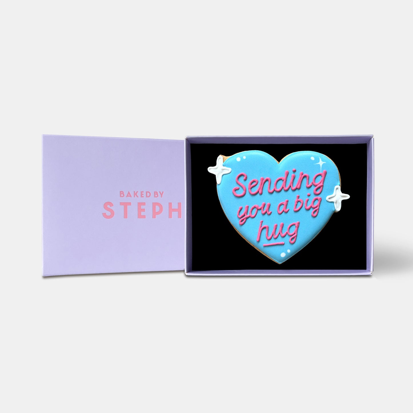 Big Hug Blue Heart Thinking Of You Letterbox Iced Cookie
