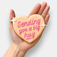 Big Hug Peach Heart Thinking Of You Letterbox Iced Cookie