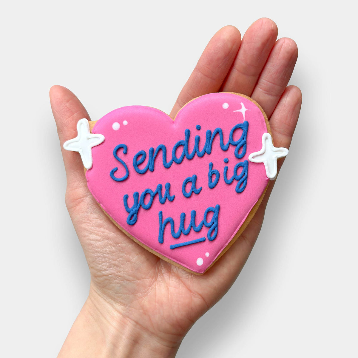 Hug Pink Heart Big Hug Pink Heart Thinking Of You Letterbox Iced Cookie | Letterbox ...