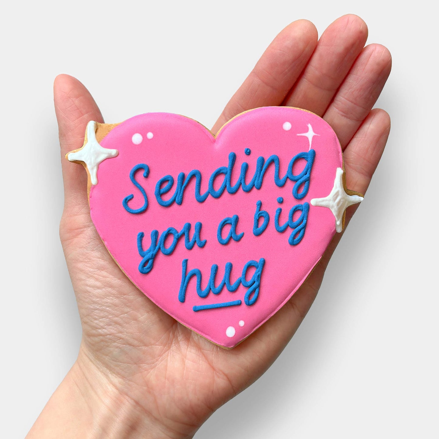 Big Hug Pink Heart Thinking Of You Letterbox Iced Cookie