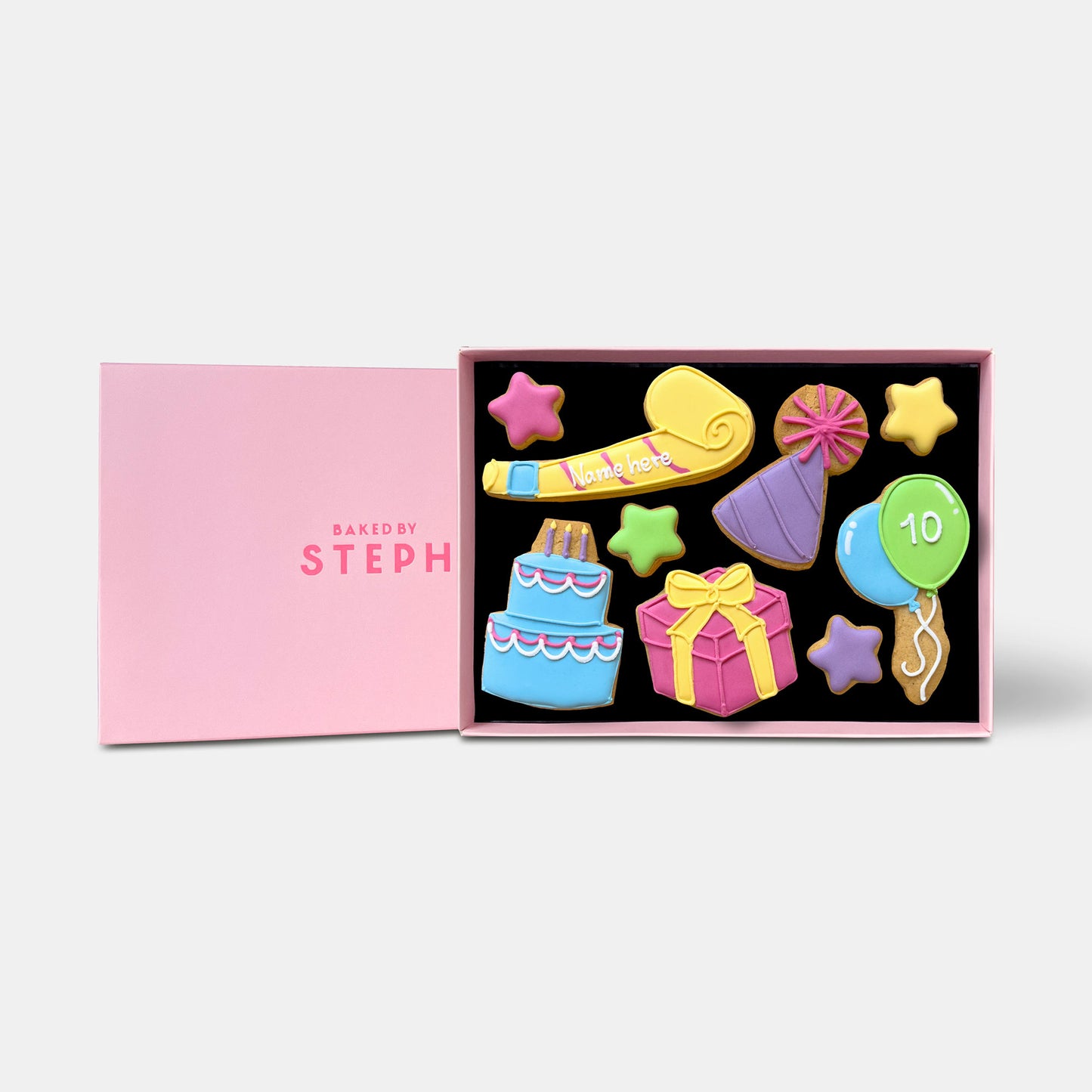 Personalised Birthday Celebration Letterbox Iced Cookies