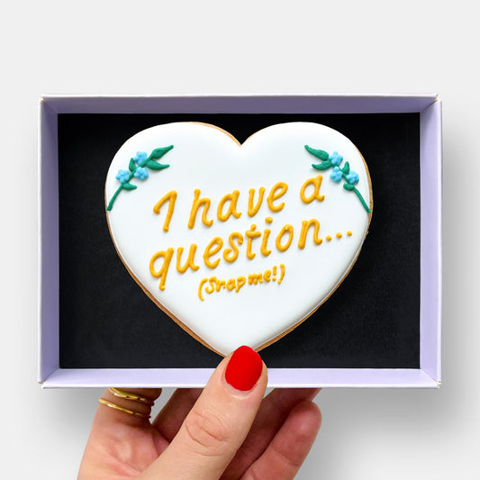 Wedding Party Proposal Secret Message Heart Letterbox Iced Cookie