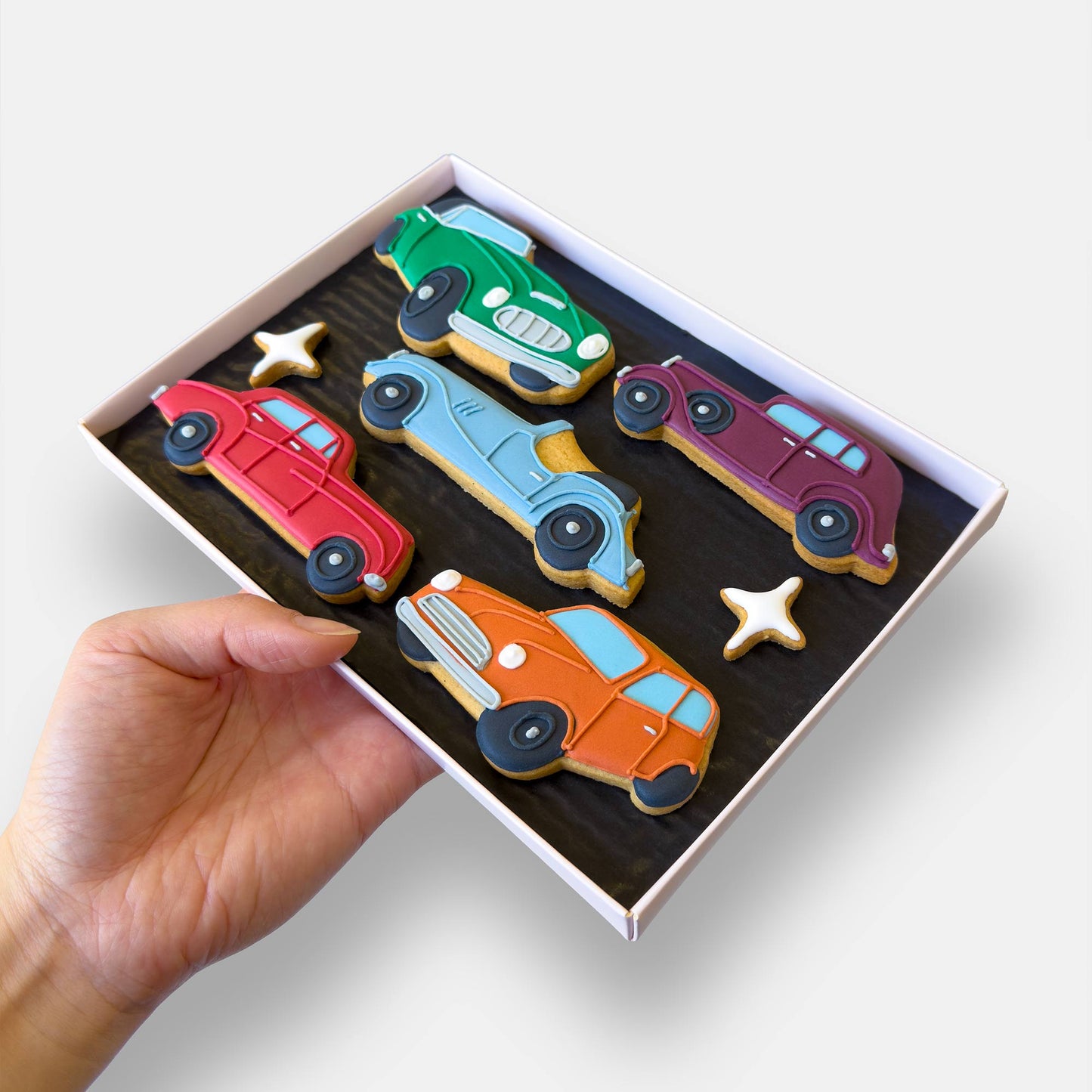 Classic Cars Father's Day Letterbox Iced Cookies