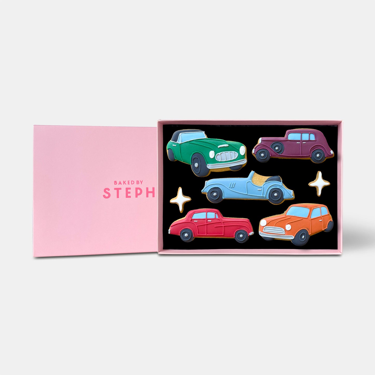 Classic Cars Father's Day Letterbox Iced Cookies