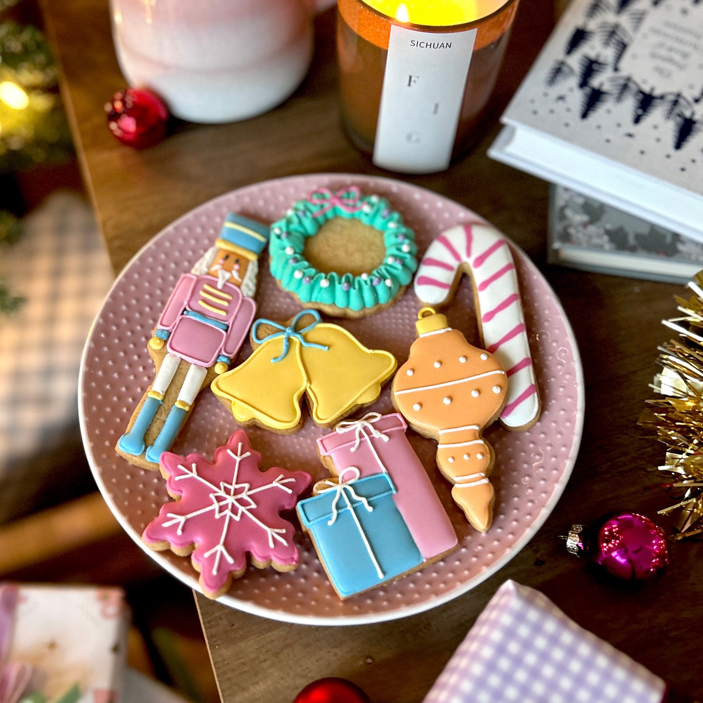 Personalised Classic Christmas Iced Cookie Box