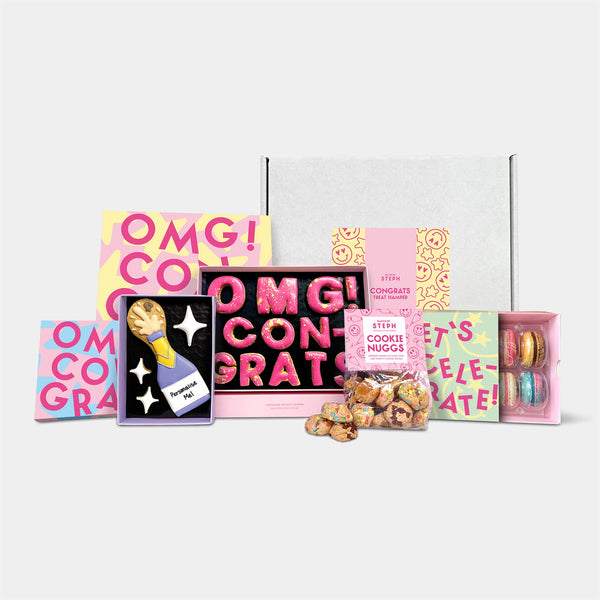 Congratulations Cookies & Macarons Hamper | Hamper Gift UK | Baked By ...