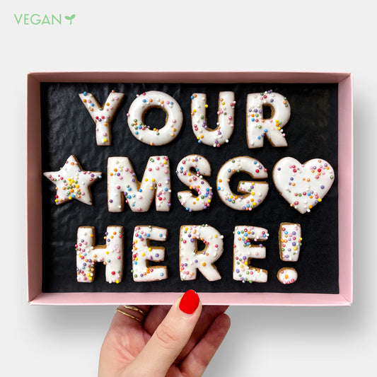 Vegan Personalised Custom Iced Cookie Message Box (14)